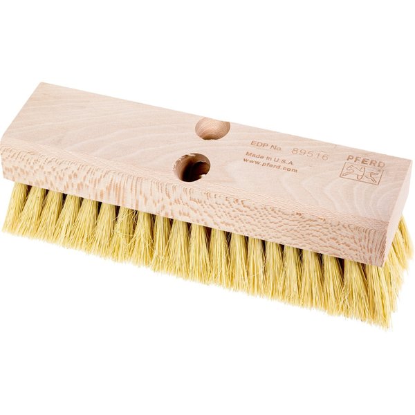 Pferd 10" Heavy Duty Deck / Floor Scrub Brush - White Tampico Fill, 2" Trim 89516